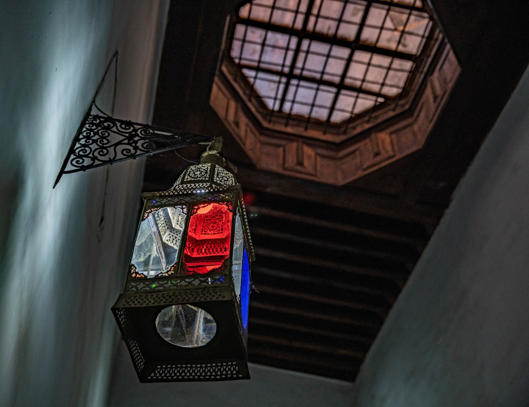 Photo rustic lantern ceiling light