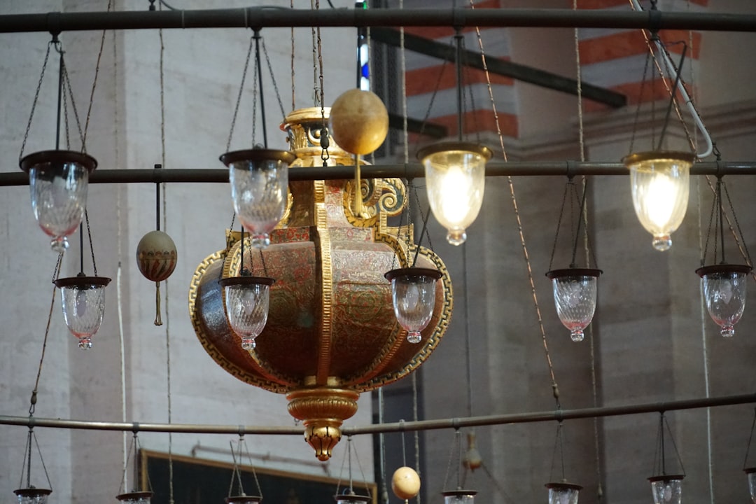 Photo galvanized metal pendant lamp